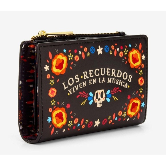 Loungefly Disney Pixar Coco Floral Embroidered Backpack & Wallet Day Of The Dead - Picture 6 of 10